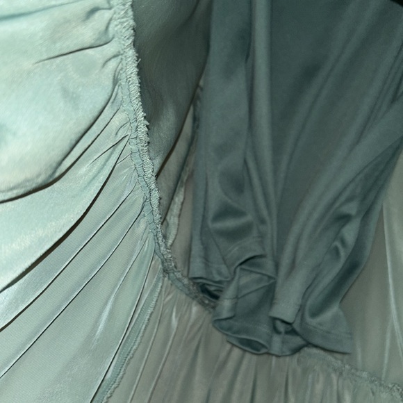 Fables agate green color women’s medium spaghetti strap Thai front long dress - Picture 5 of 12